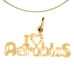 14K or 18K Gold I Love Aerobics Pendant