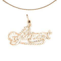 14K or 18K Gold #1 Gymnast Pendant