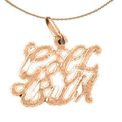 14K or 18K Gold Golf Bum Pendant