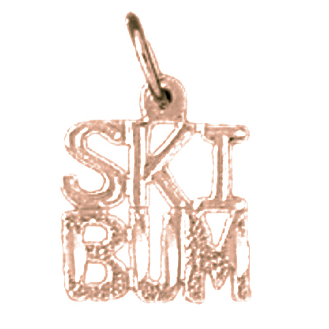 14K or 18K Gold Ski Bum Pendant