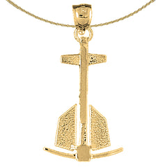 10K, 14K or 18K Gold Anchor 3D Pendant