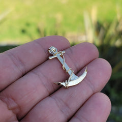 10K, 14K or 18K Gold Anchor 3D Pendant