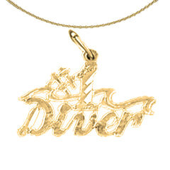 14K or 18K Gold #1 Diver Pendant