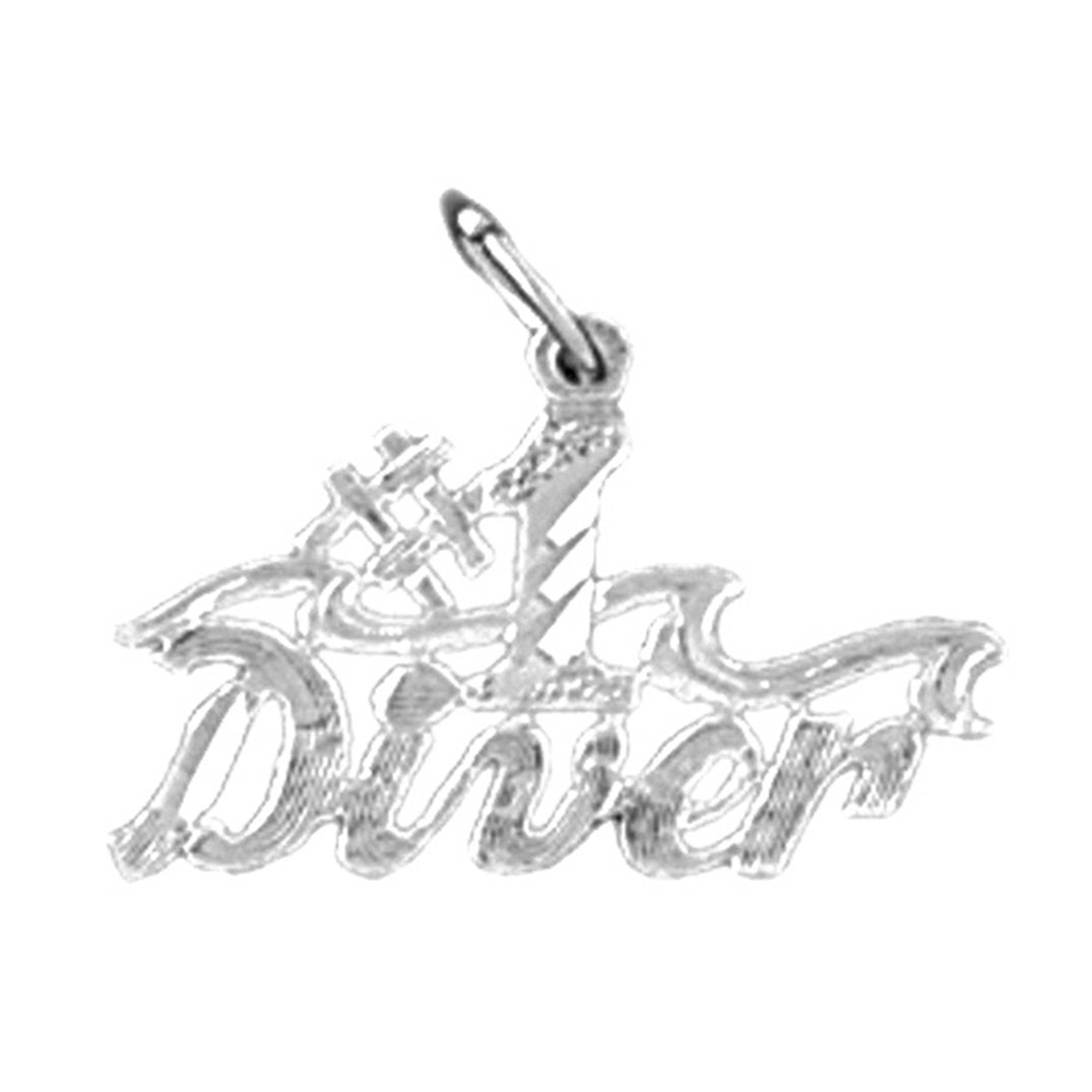 14K or 18K Gold #1 Diver Pendant