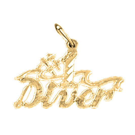 14K or 18K Gold #1 Diver Pendant