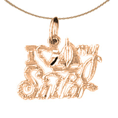 14K or 18K Gold I Love My Sailor Pendant