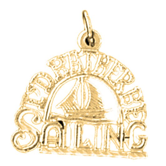 14K or 18K Gold I'D Rather Sailing Pendant