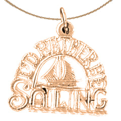 14K or 18K Gold I'D Rather Sailing Pendant