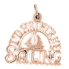 14K or 18K Gold I'D Rather Sailing Pendant