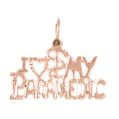 14K or 18K Gold I Love Paramedic Pendant