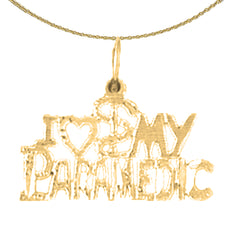 14K or 18K Gold I Love Paramedic Pendant