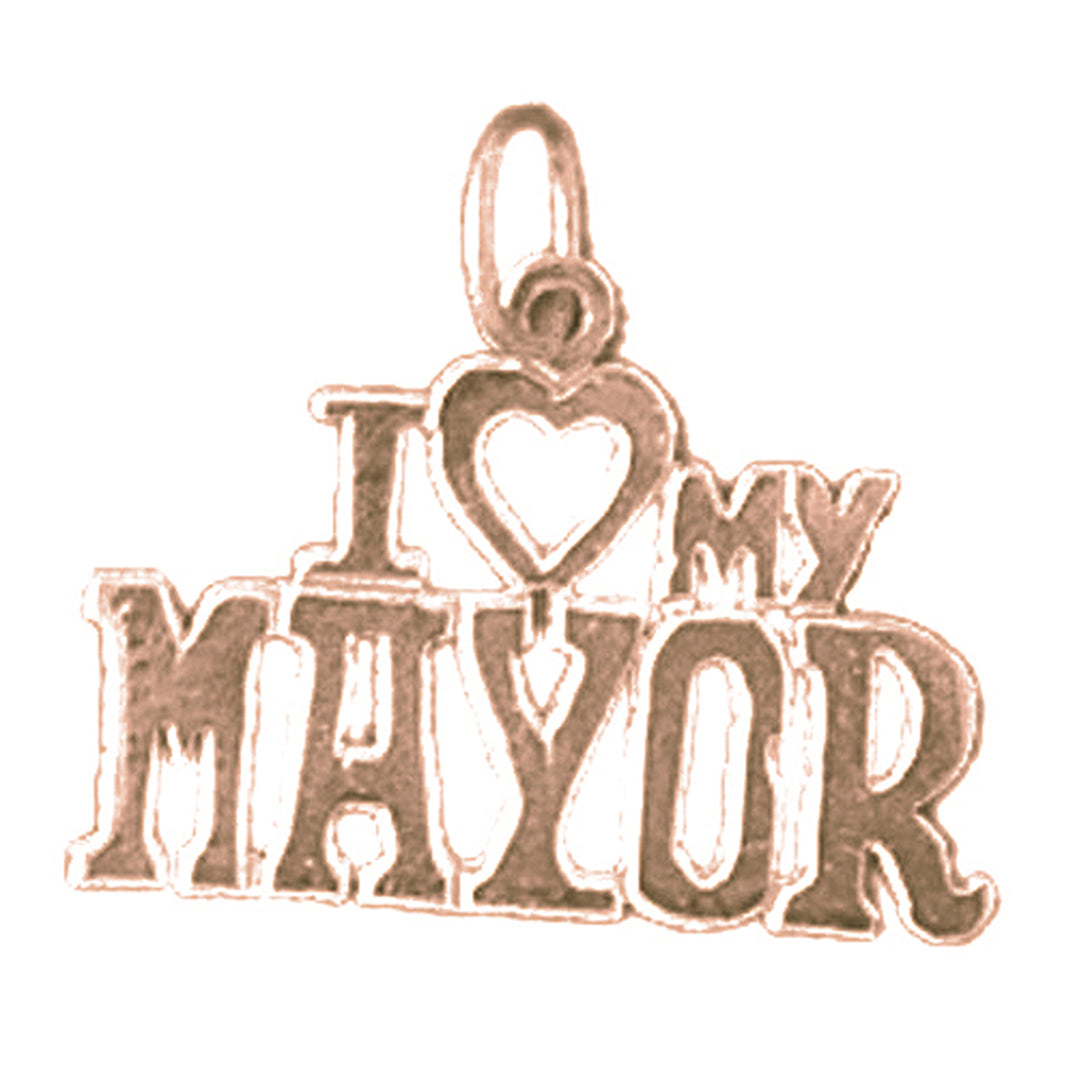 14K or 18K Gold I Love My Mayor Pendant