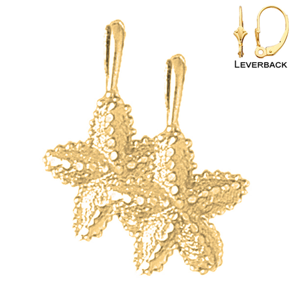 14K or 18K Gold Starfish Earrings