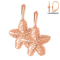 14K or 18K Gold Starfish Earrings