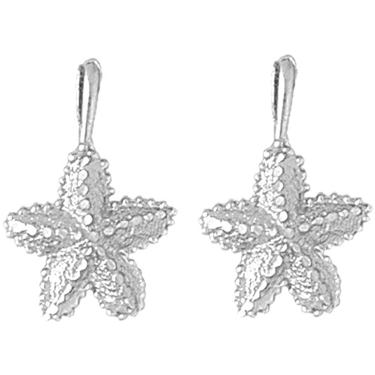 Sterling Silver 21mm Starfish Earrings