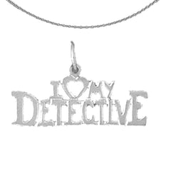 Colgante I Love My Detective de oro de 14 quilates o 18 quilates