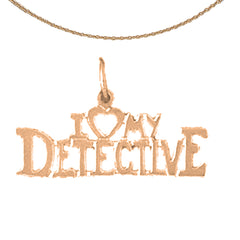 14K or 18K Gold I Love My Detective Pendant