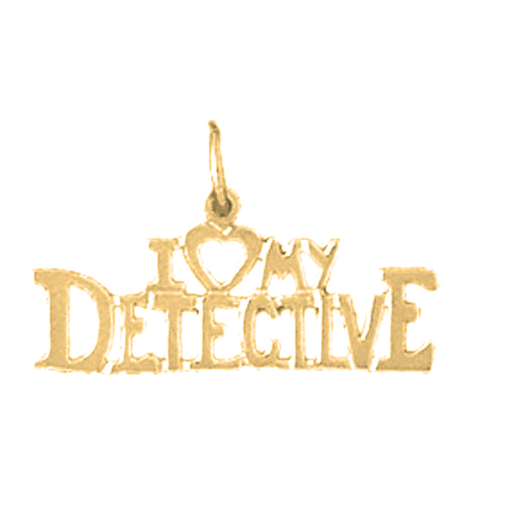 14K or 18K Gold I Love My Detective Pendant