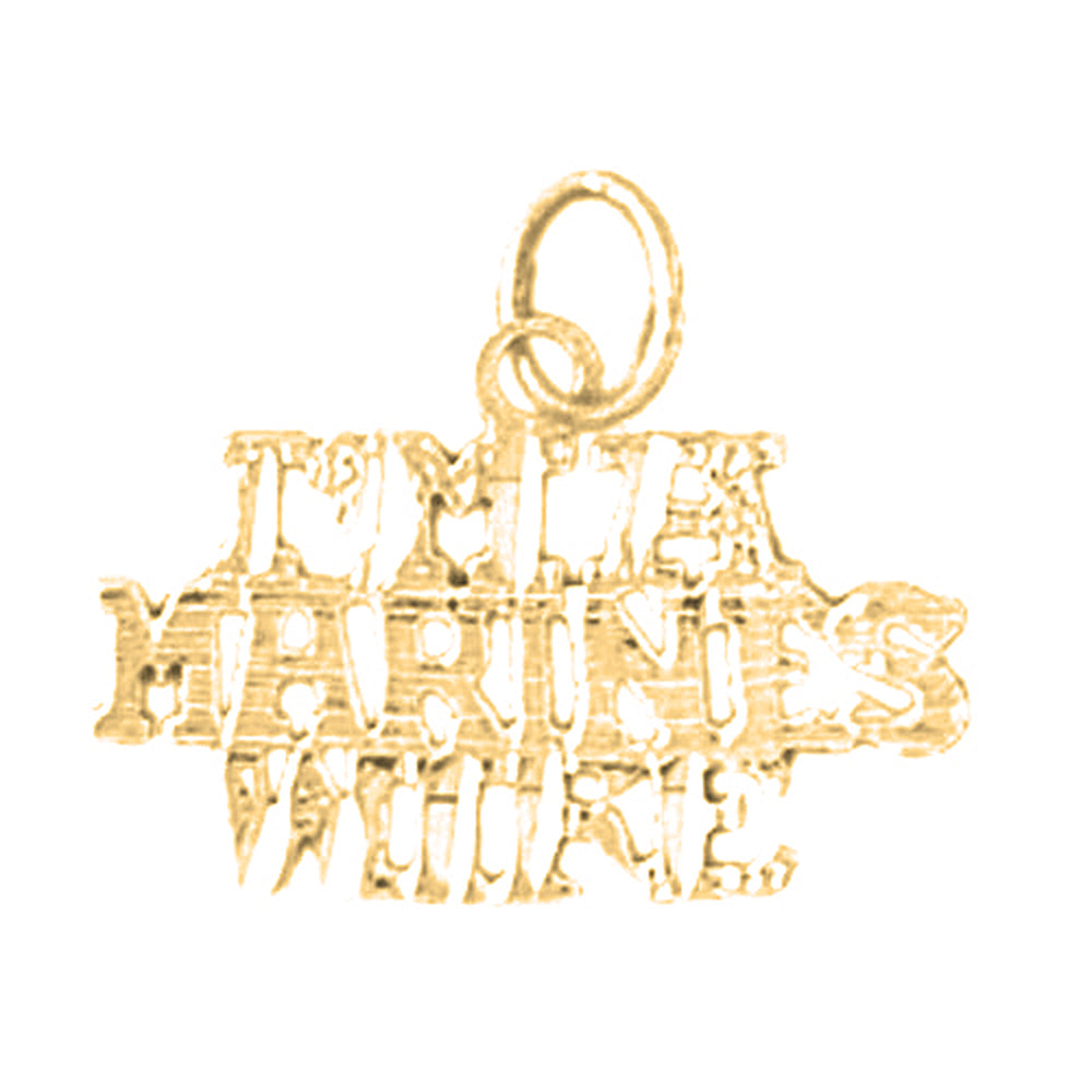 14K or 18K Gold I'm A Marines Wife Pendant