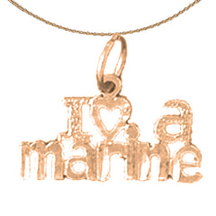 Anhänger „I Love A Marine“ aus 14 Karat oder 18 Karat Gold