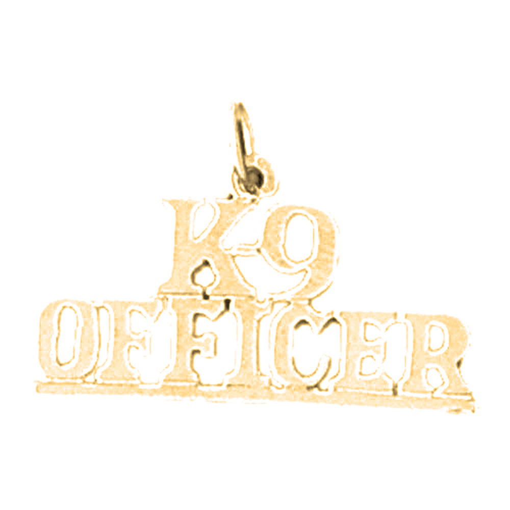 14K or 18K Gold K-9 Officer Pendant