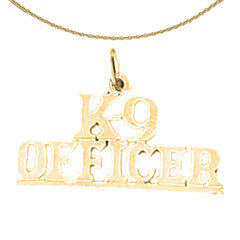 14K or 18K Gold K-9 Officer Pendant