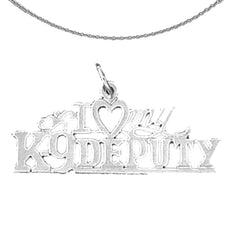 14K or 18K Gold I Love K-9 Deputy Pendant