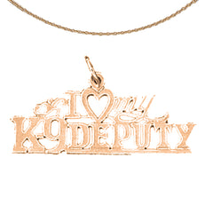 14K or 18K Gold I Love K-9 Deputy Pendant