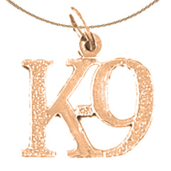 Colgante K-9 de oro de 14 quilates o 18 quilates