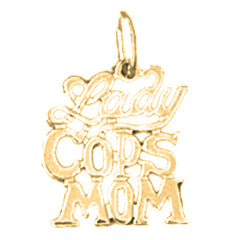 14K or 18K Gold Lady Cops Mom Pendant