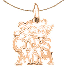 14K oder 18K Gold Lady Cops Mom Anhänger