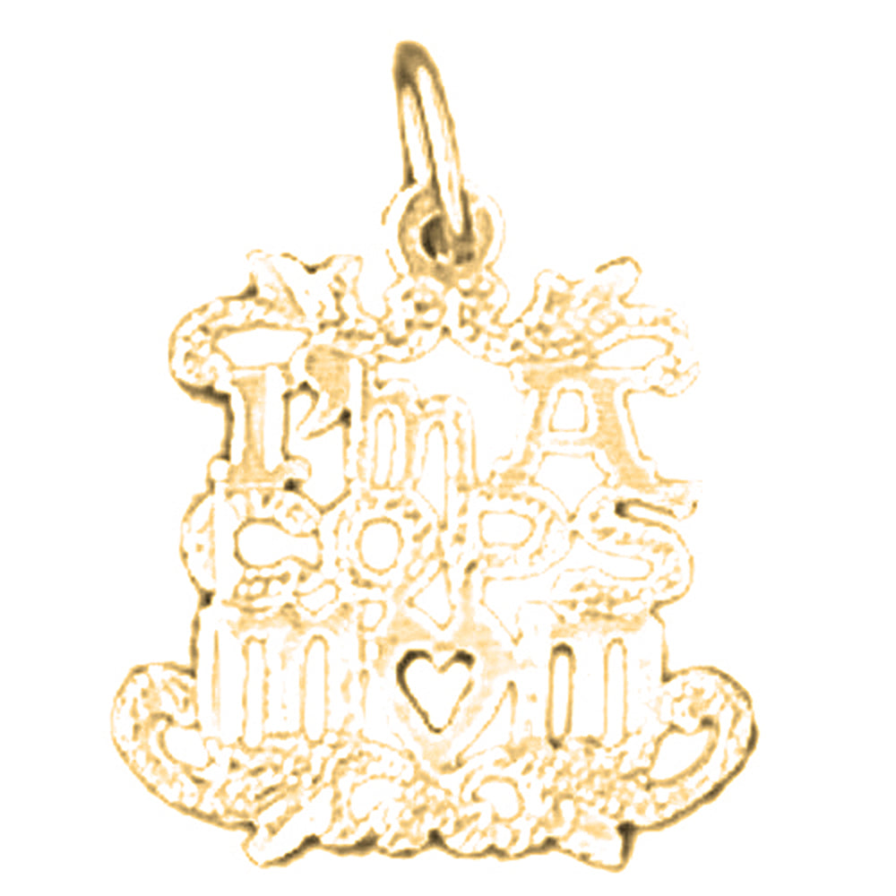 14K or 18K Gold I'M A Cops Mom Pendant