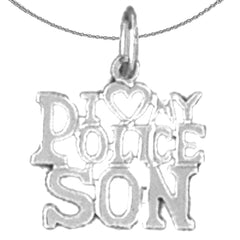 14K or 18K Gold I Love My Police Son Pendant