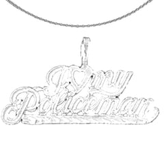 14K or 18K Gold I Love My Policeman Pendant