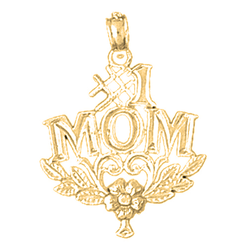 14K or 18K Gold #1 Mom Pendant