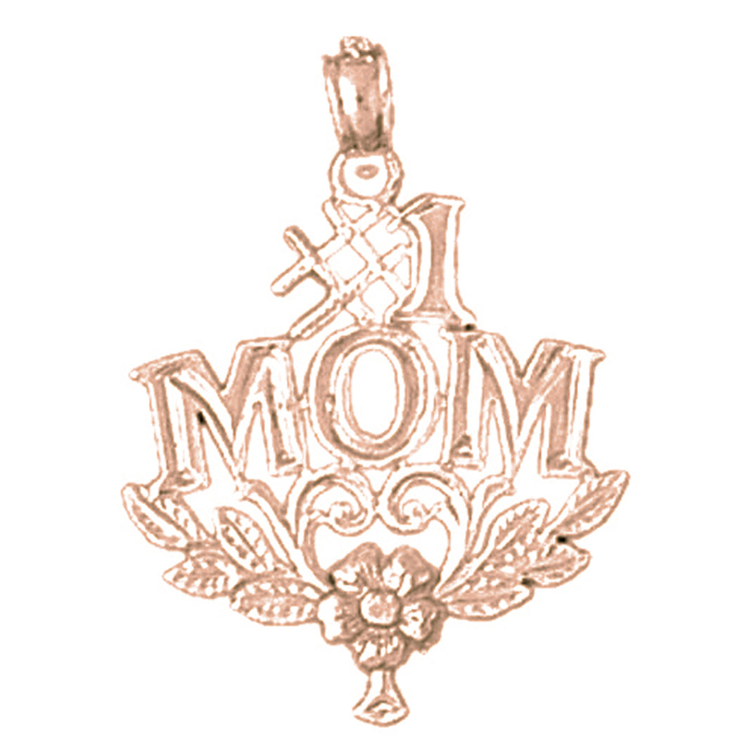 14K or 18K Gold #1 Mom Pendant