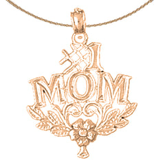 14K or 18K Gold #1 Mom Pendant