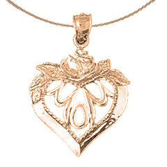 10K, 14K or 18K Gold Mom In Heart Pendant