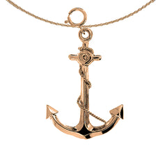 14K or 18K Gold 3D Anchor Pendant