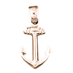 14K or 18K Gold Anchor Pendant