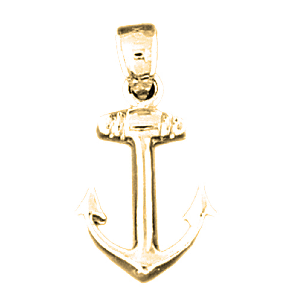 14K or 18K Gold Anchor Pendant