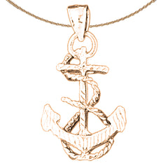 14K or 18K Gold 3D Anchor Pendant