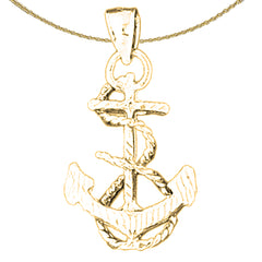 14K or 18K Gold 3D Anchor Pendant