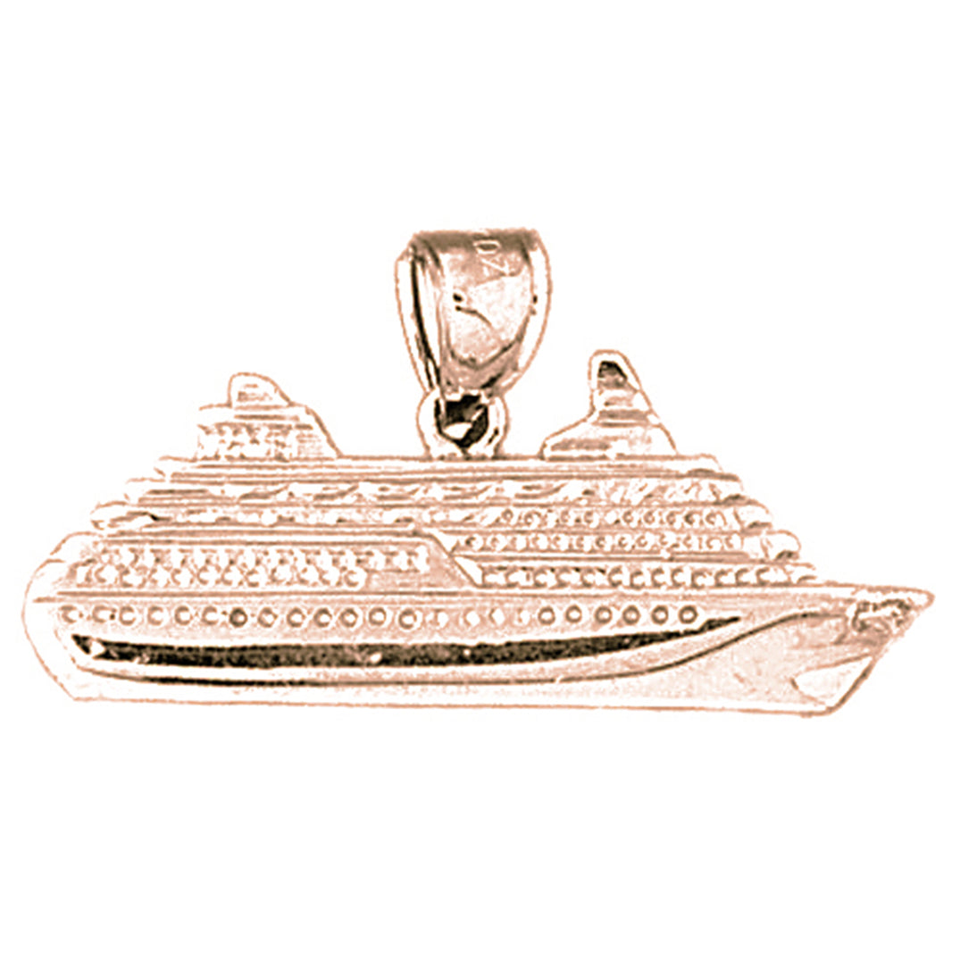 14K or 18K Gold Cruise Ship Pendant