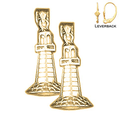 14K or 18K Gold 3D Light Tower Earrings