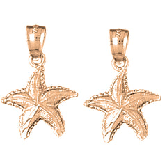14K or 18K Gold 23mm Starfish Earrings