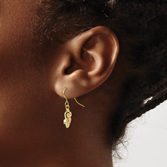 10K Tri-color Black Hills Gold Shepherd Hook Earrings