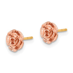 10K Two-Tone Gold Black Hills Gold Rose Post Earrings