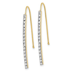 10K Yellow Gold Diamond Fascination Bar Drop Earrings