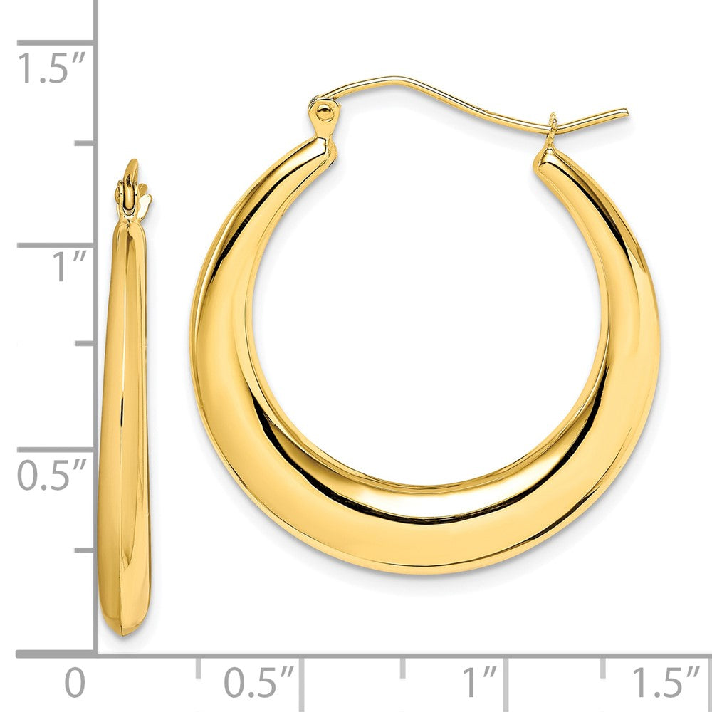 10K Yellow Gold Polished Hollow Classic Earrings